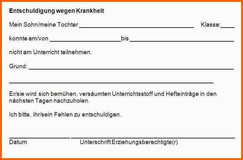 entschuldigung schule vorlage krank erstaunliche entschuldigung schule vorlage pdf free vorlagen 2