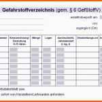Angepasst Gefahrstoffkataster Vorlage Excel Elegant Neues