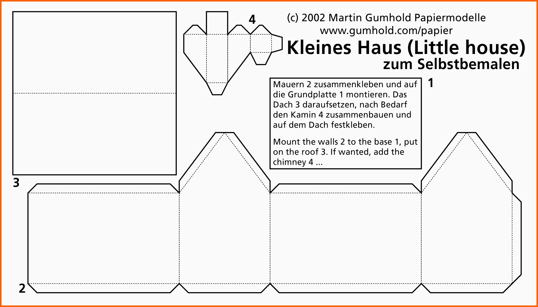 Angepasst Haus Papier Basteln