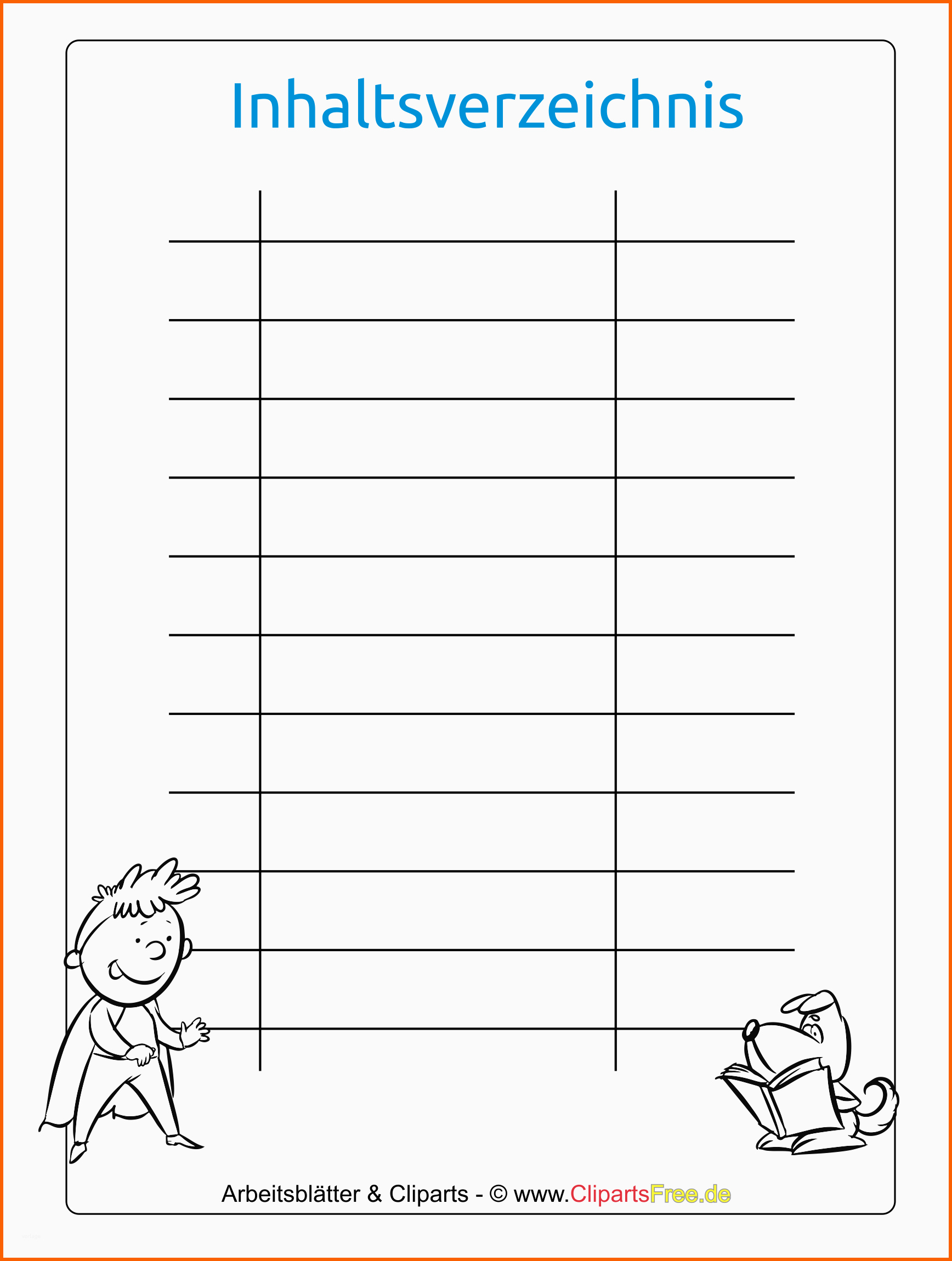 Angepasst Inhaltsverzeichnis Vorlage Für Schule | Kostenlos Vorlagen