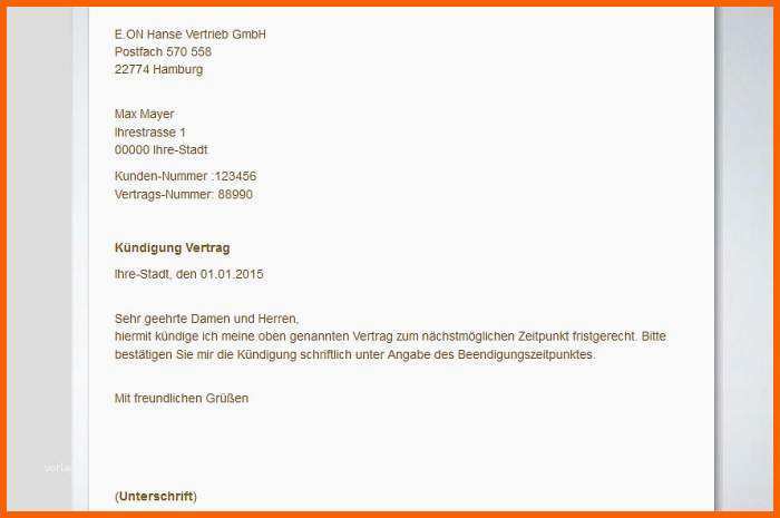 Angepasst Kündigungsschreiben Vorlage Download