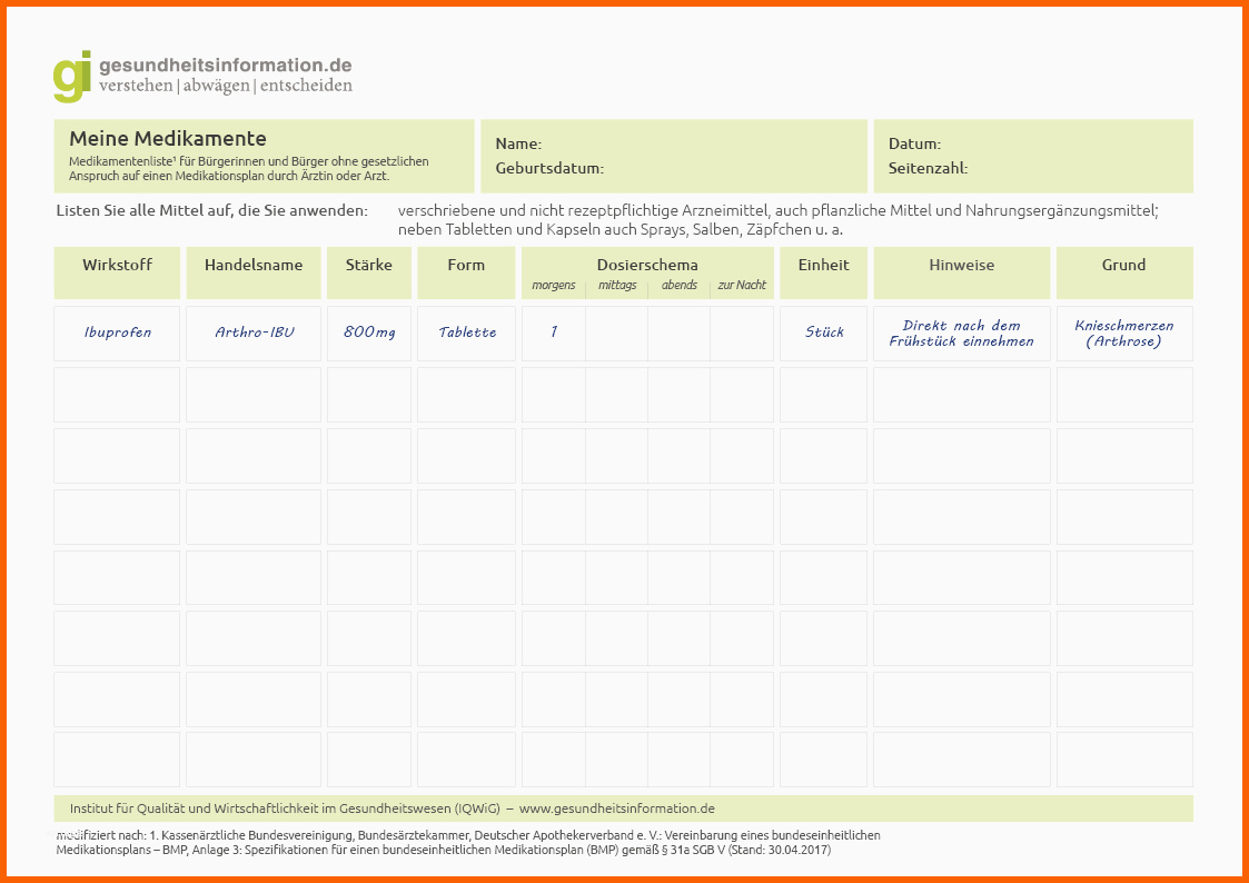 Angepasst Medikamenten Liste Gesundheitsinformation