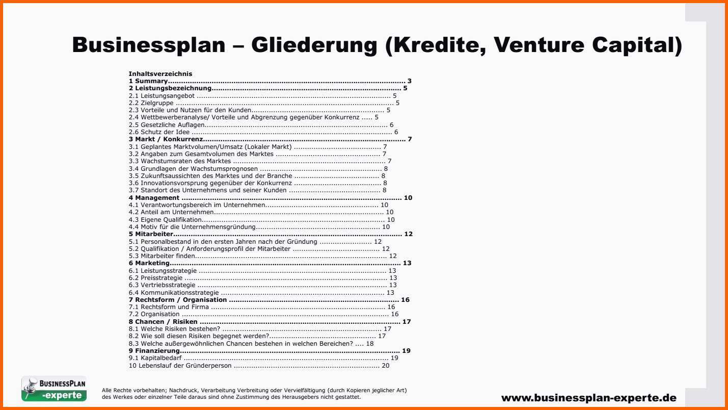 businessplan erstellen vorlage kostenlos