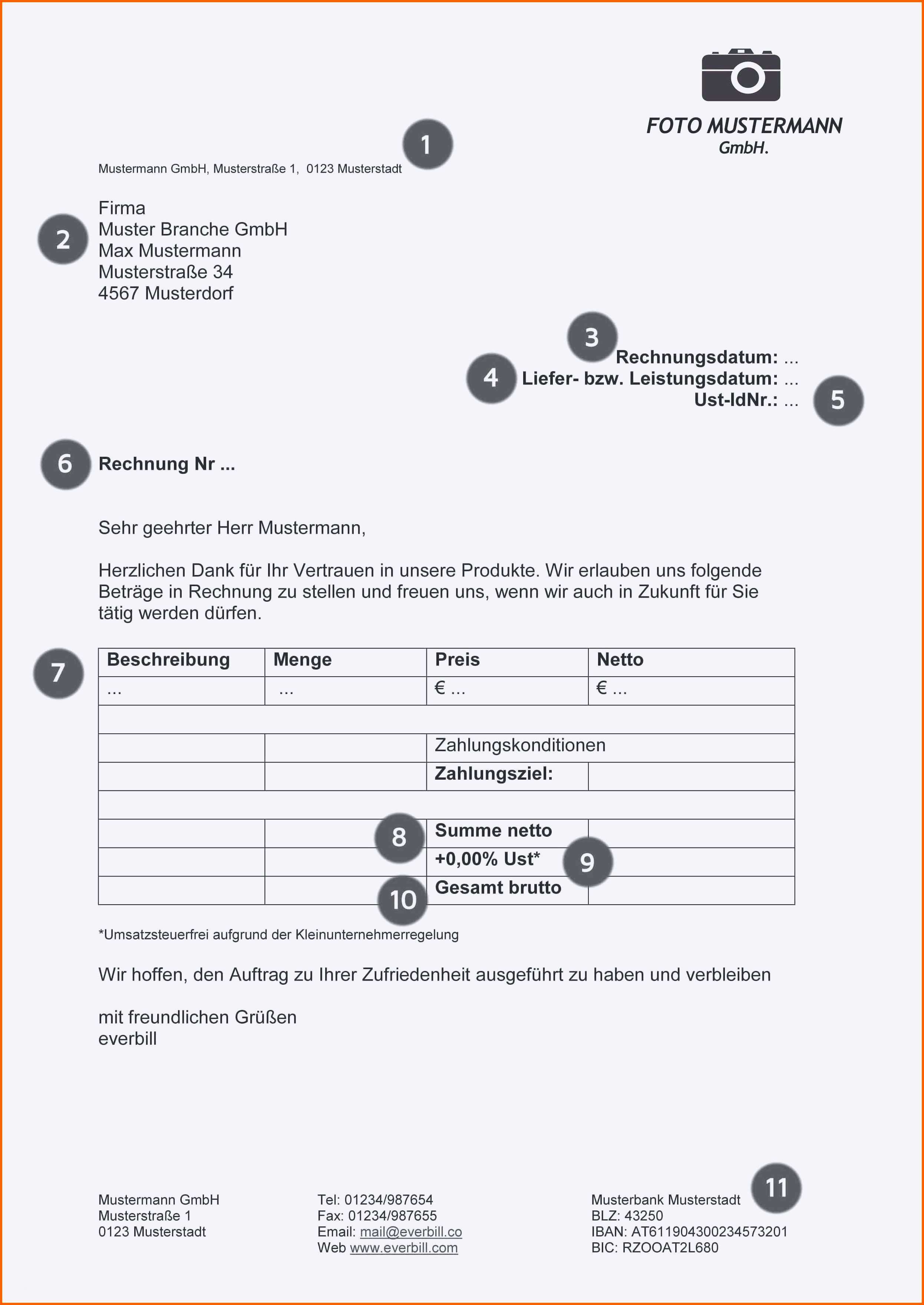 Angepasst Vorlage Rechnung