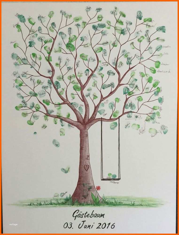 Angepasst Wedding Tree Fingerabdruck Baum Hochzeit Geschenk Taufe
