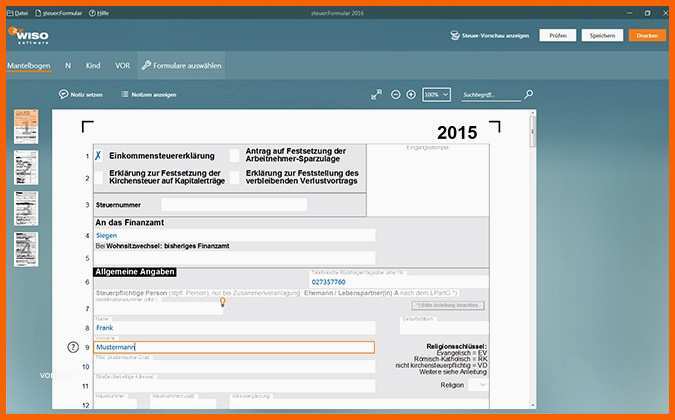 Angepasst Wiso Steuer formular 2016