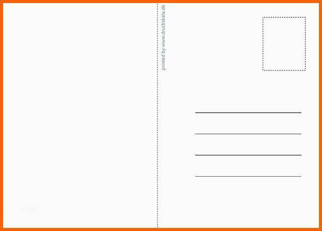 Angepasst Word Vorlage Postkarte Rückseite – Wordde