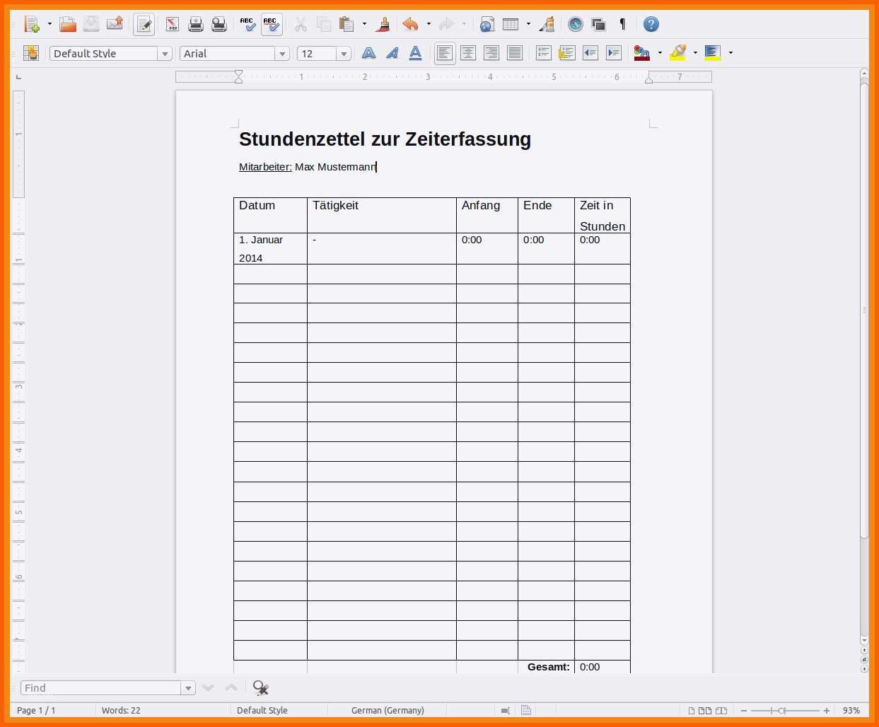 Atemberaubend 19 Stundennachweis Vordruck