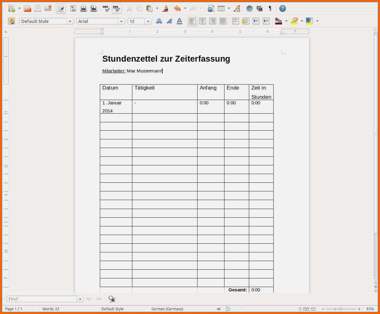 Atemberaubend 25 Detaillierte Stundenzettel Vorlage Kostenlos Pdf