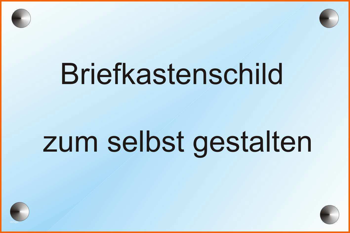 Briefkasten Schild individuellen Gravur