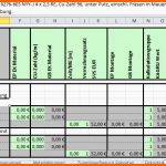 Atemberaubend Excel Vorlage Kalkulationsposition