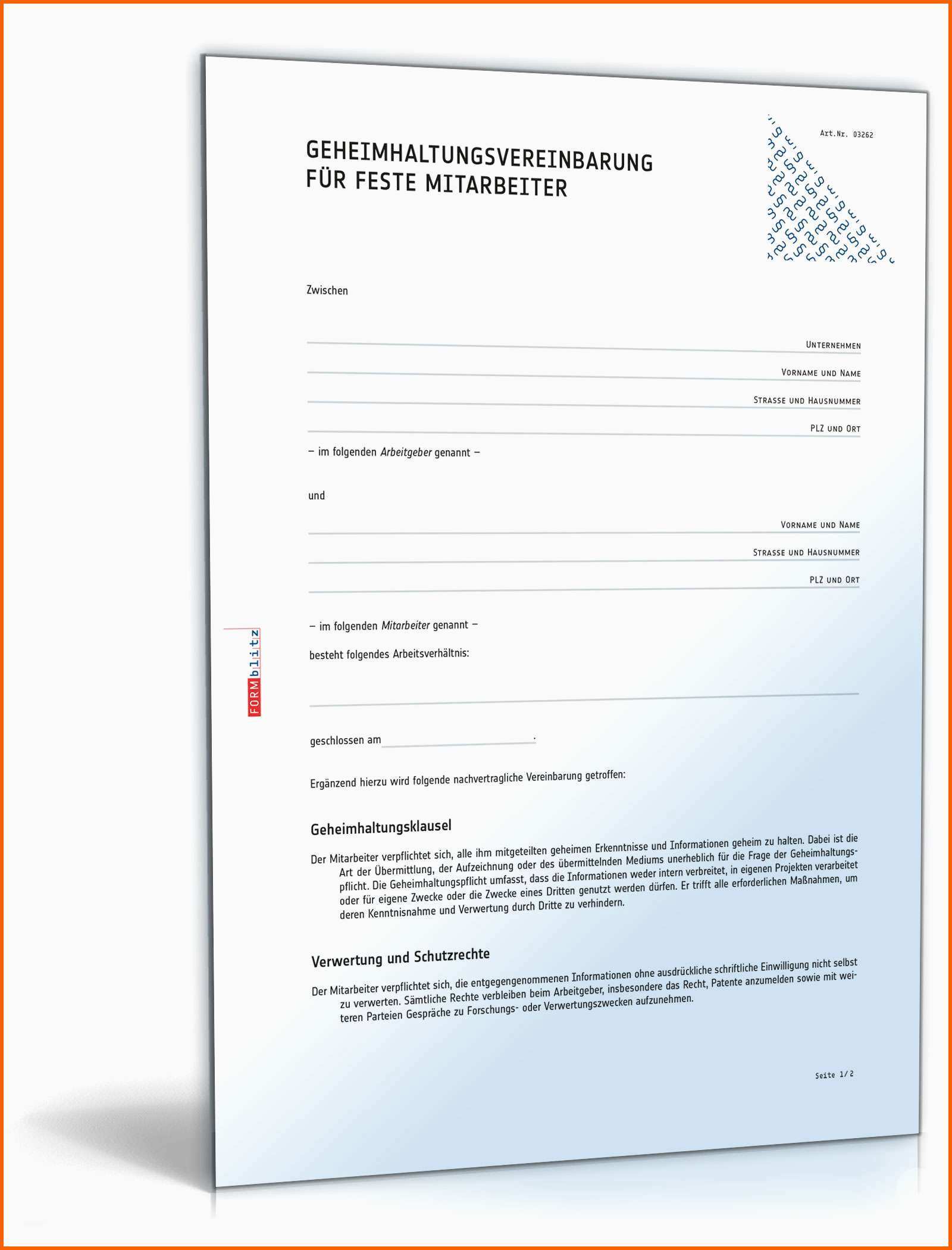 Atemberaubend Geheimhaltungsvereinbarung Für Mitarbeiter