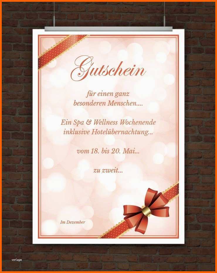 Atemberaubend Geschenkgutschein Mit Schleife