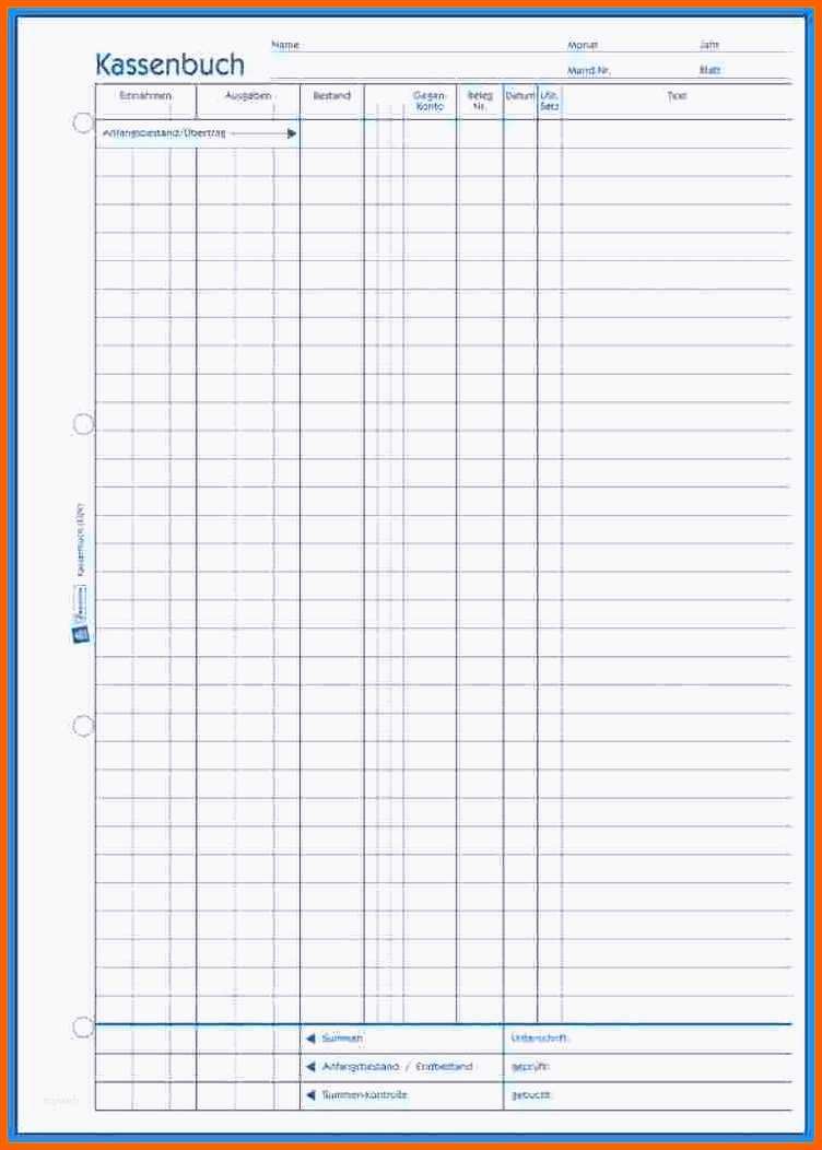 Atemberaubend Kassenbuch Vordruck Beispiel Kassenbuch Vorlage Pdf