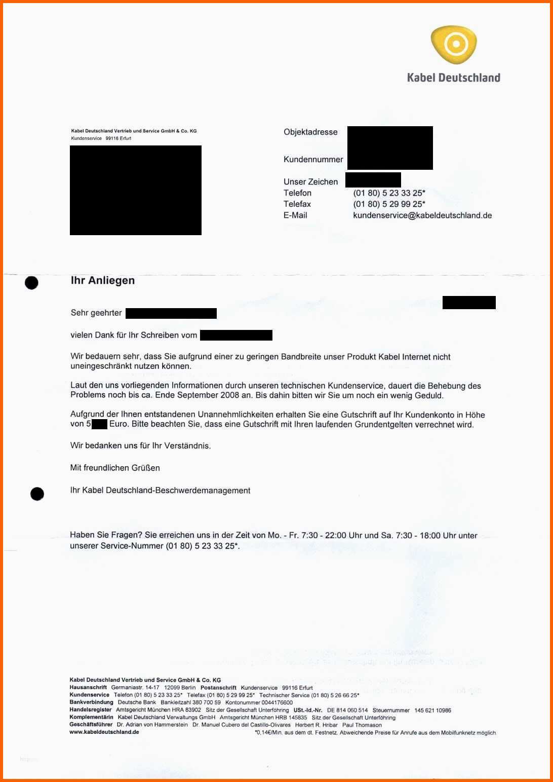 Atemberaubend Kündigung Kabel Deutschland Internet Und Telefon Vorlage
