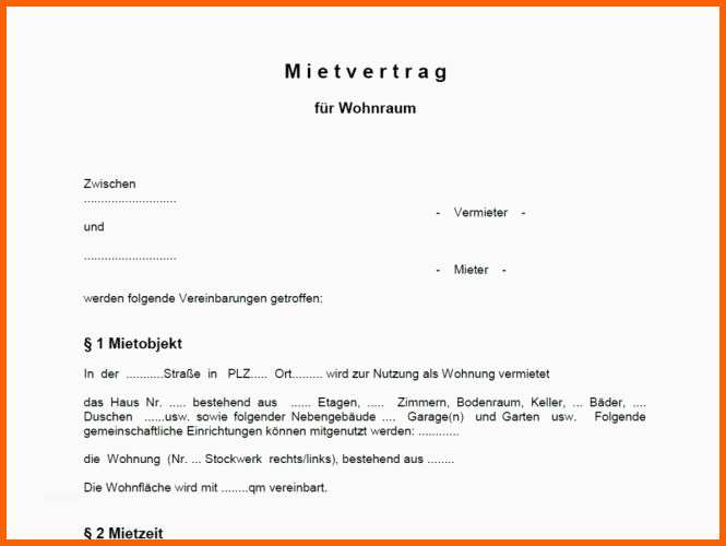 Atemberaubend Kündigung Mietvertrag Wegen Eigenbedarf Vorlage Kostenlos