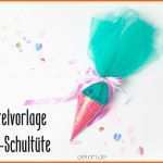Atemberaubend Mini Schultüte Bastelvorlage Zuckertüte Delari