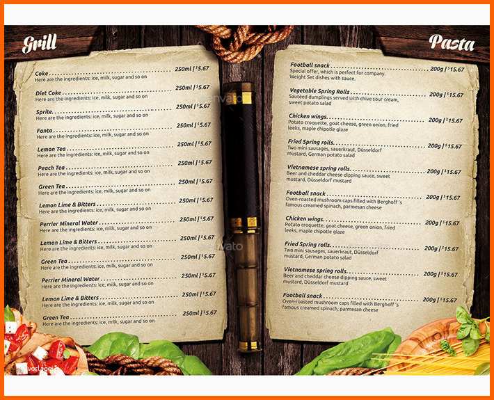 Atemberaubend Pescado Speisekarte Für Fisch Und Seafoodrestaurants