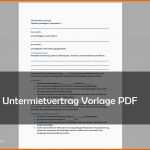 Atemberaubend Untermietvertrag Muster Vorlage Pdf Download – Giga