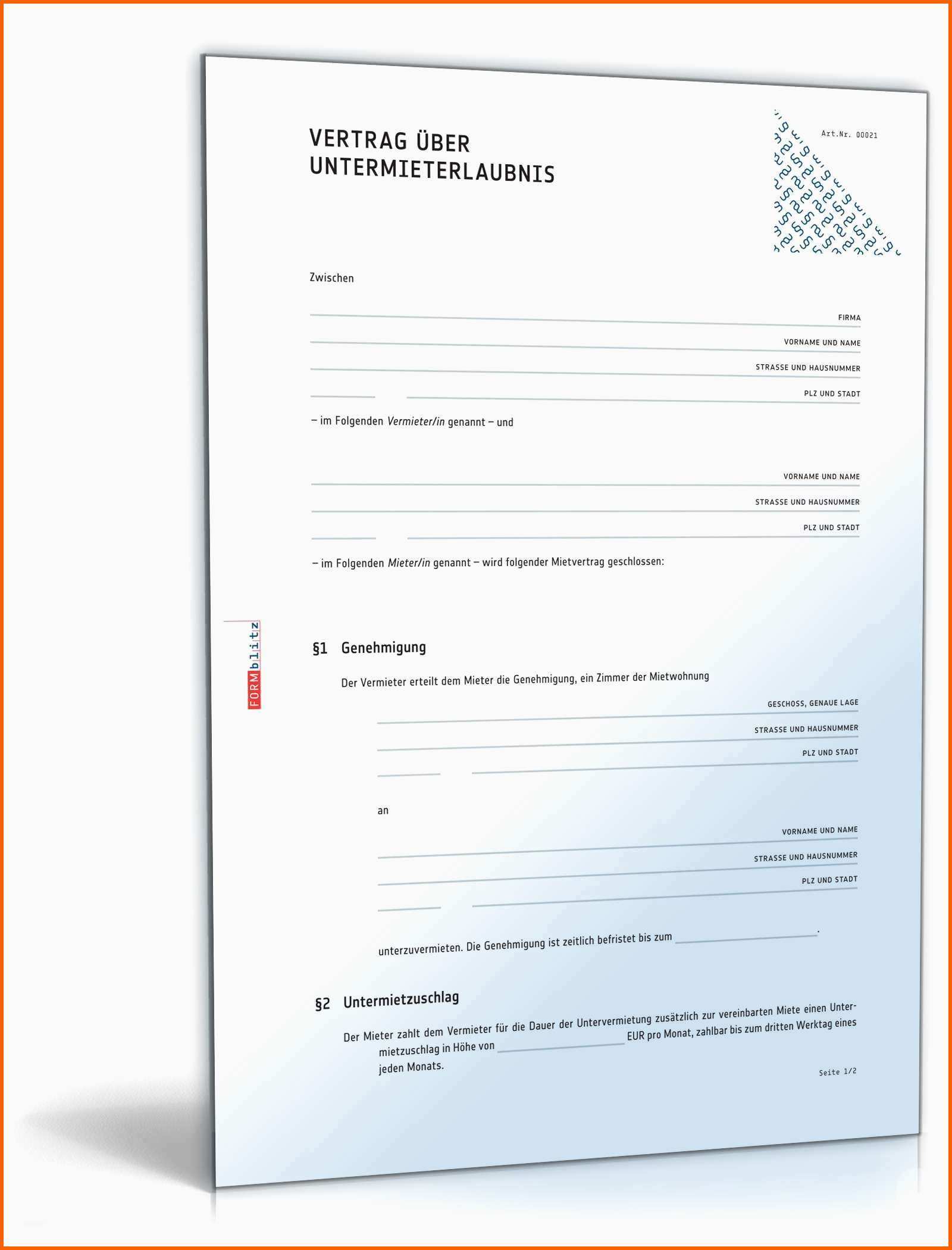 Atemberaubend Untermietvertrag Vorlage Pdf Untermietvertrag Muster Und