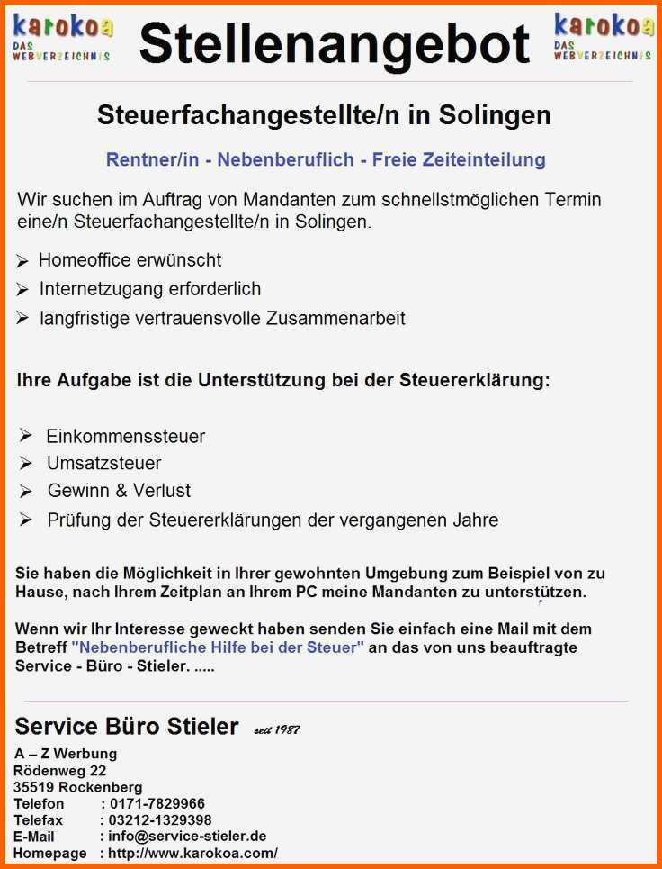 Außergewöhnlich 10 Stellenanzeige Vorlage