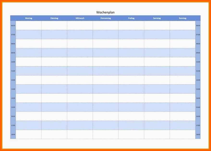 Außergewöhnlich 10 Wochenplan Word