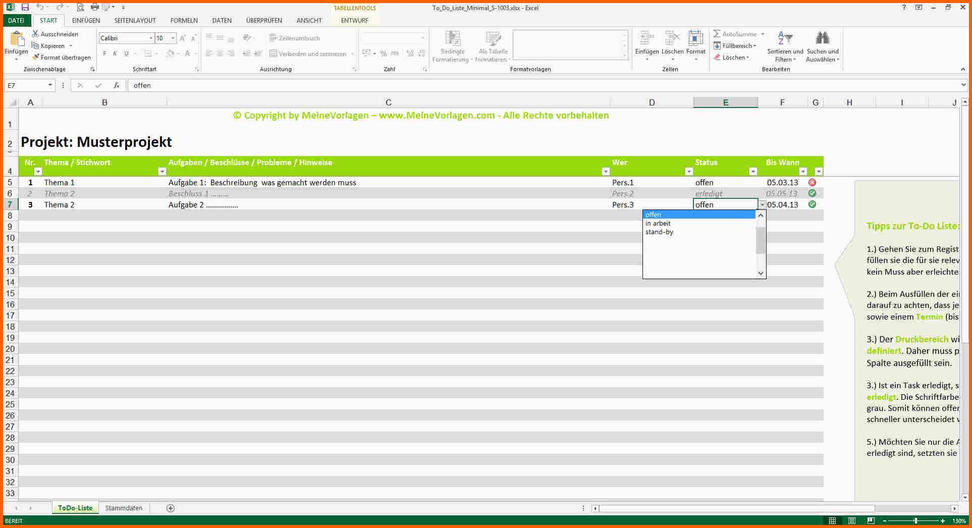 Außergewöhnlich 12 to Do Liste Excel Vorlage