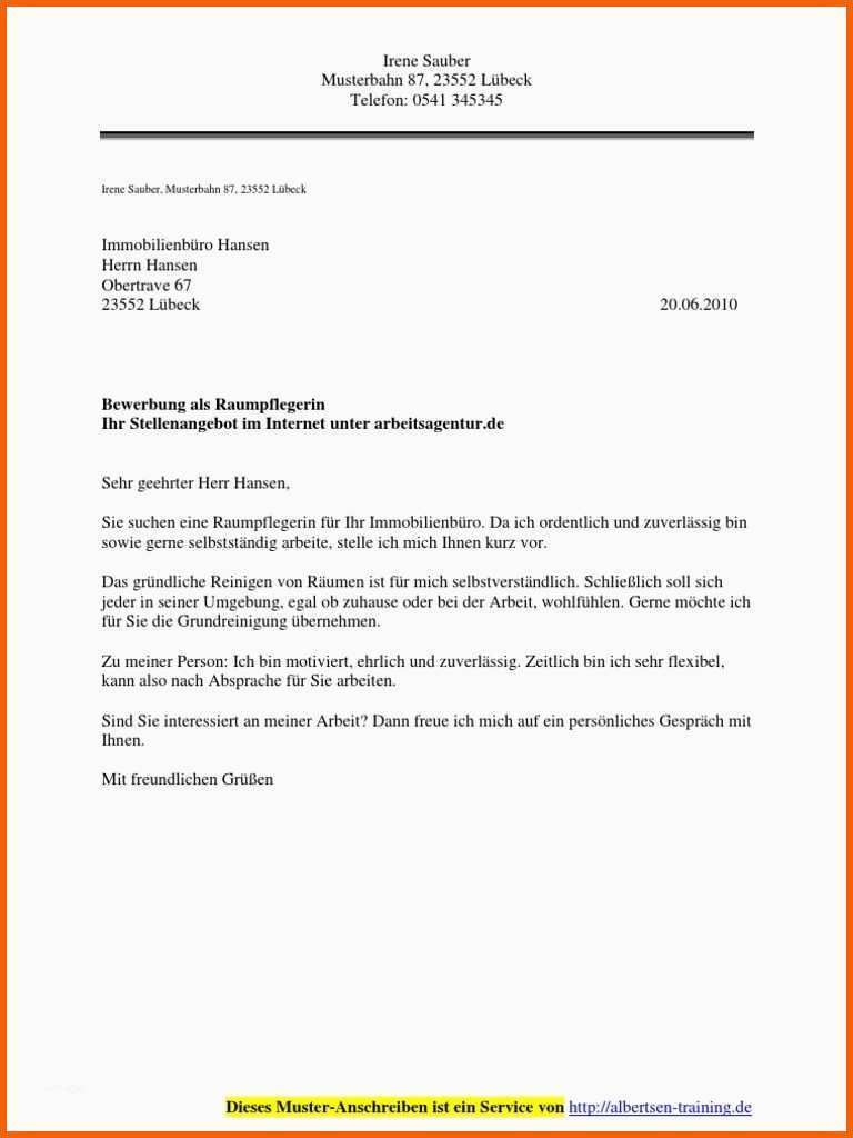 Außergewöhnlich 18 Bewerbung Als Reinigungskraft
