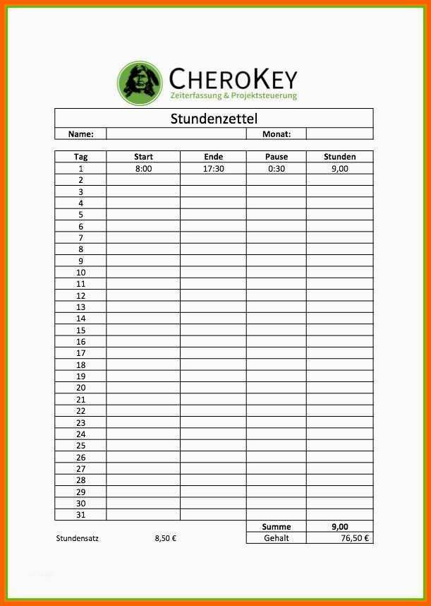 Außergewöhnlich 7 Stundennachweis Excel
