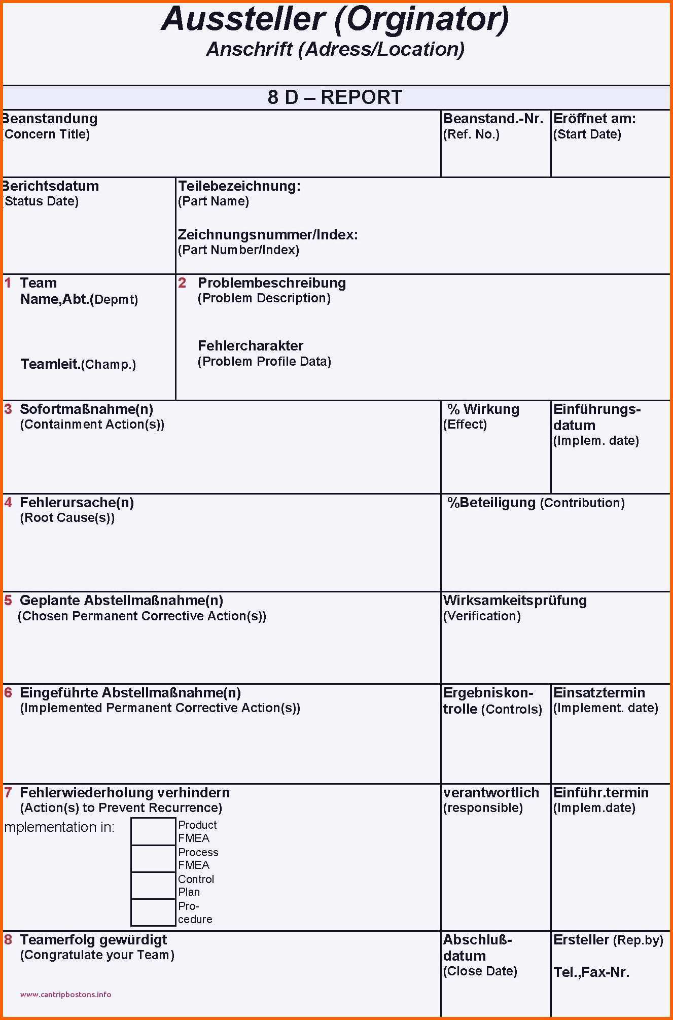 Außergewöhnlich 8d Report Vorlage Neu 8d Report Vorlage — Omnomgno
