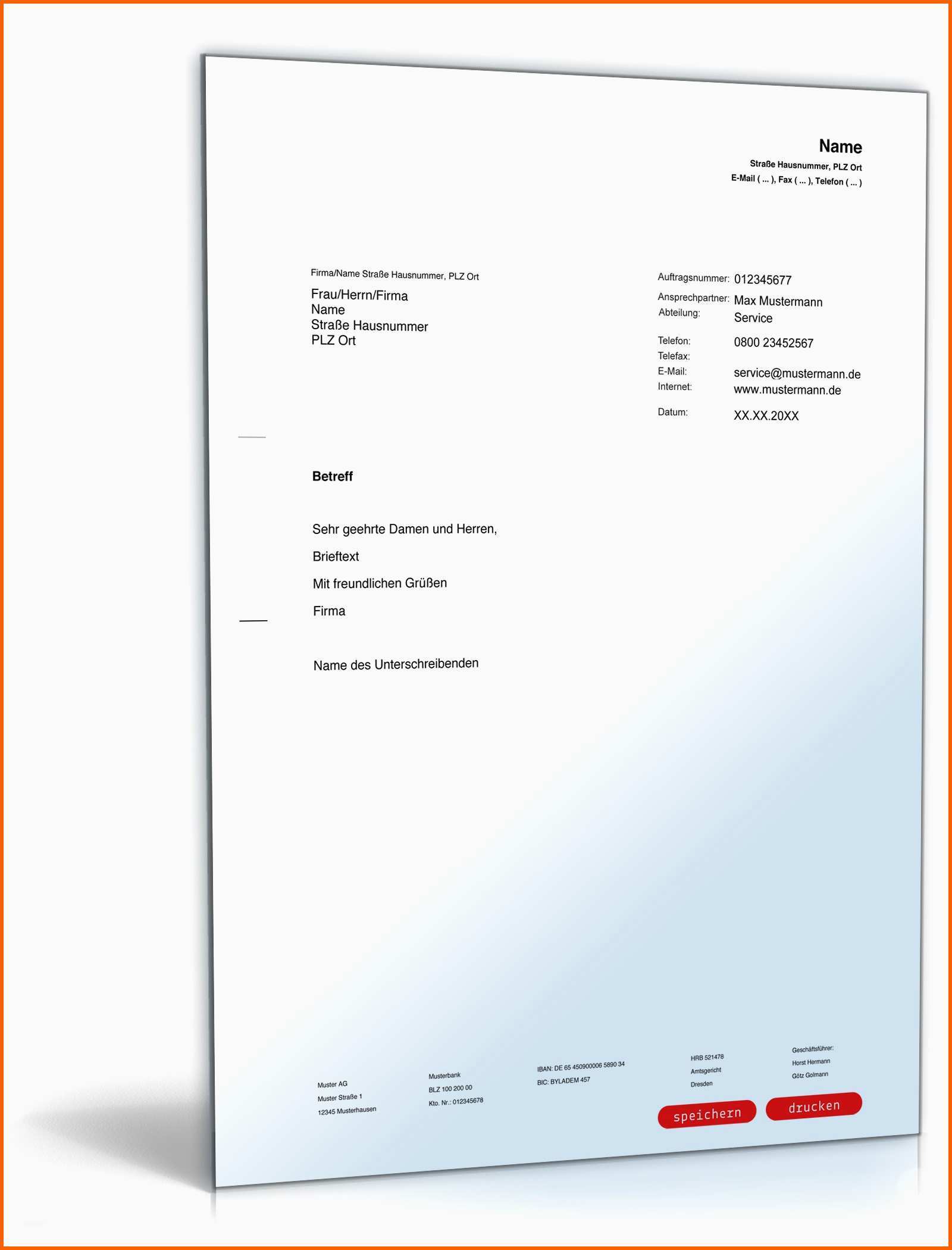 Außergewöhnlich Allgemeiner Musterbrief