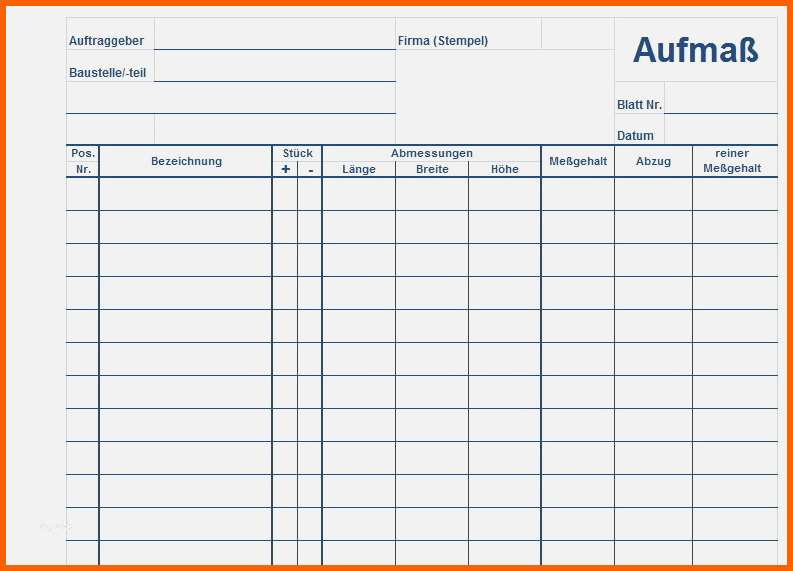 Außergewöhnlich Aufmaß Vorlage Elektro Großartig Download Link Beste