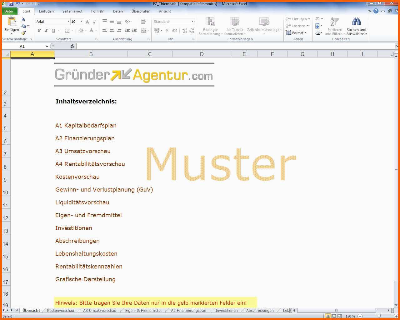 Außergewöhnlich Autovermietung Businessplan Vorlage