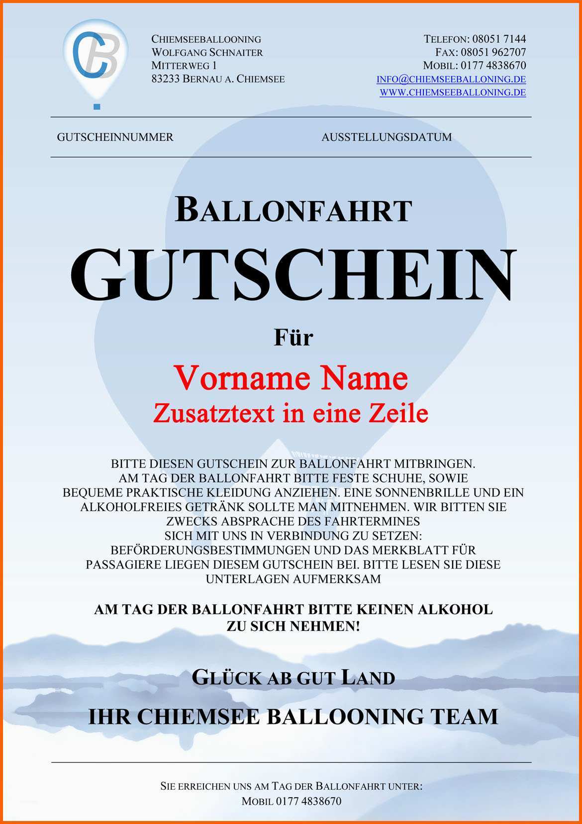 Außergewöhnlich Ballonfahrt Gutschein Für Vier Personen Chiemseeballooning