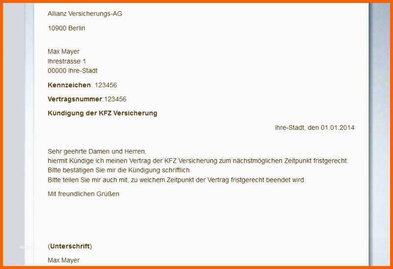 Außergewöhnlich Bausparvertrag Kündigen Vorlage Cool Kündigung