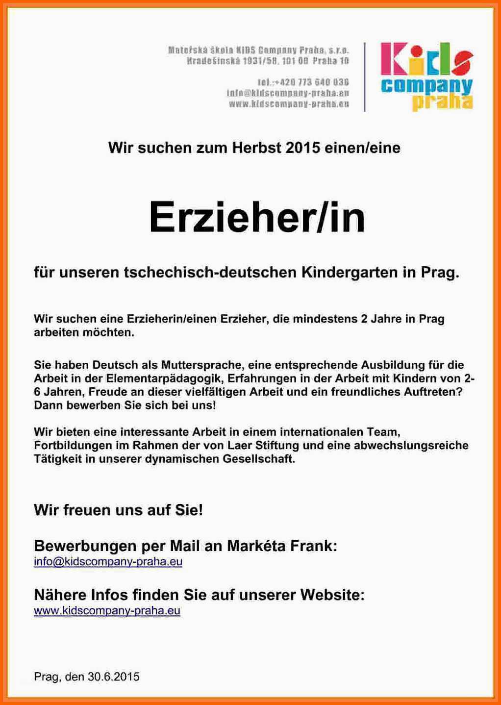 Außergewöhnlich Bewerbung Praktikum Kindergarten Vorlage Schönste 7