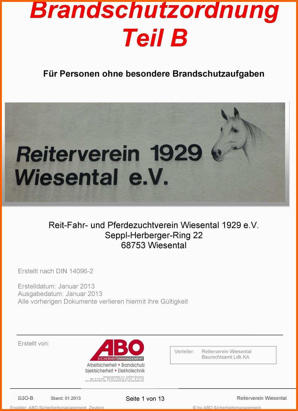 Außergewöhnlich Brandschutzordnung Teil B Pdf