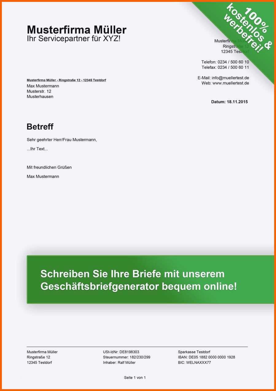 Außergewöhnlich Briefvorlage Din 676 form B Briefkopf Mit Logo Erstellen