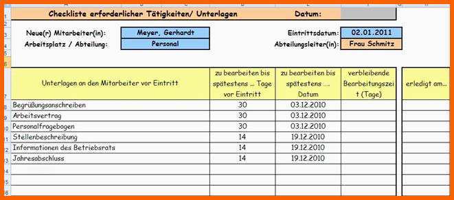 Außergewöhnlich Checkliste Einstellung Eines Mitarbeiters sonstige