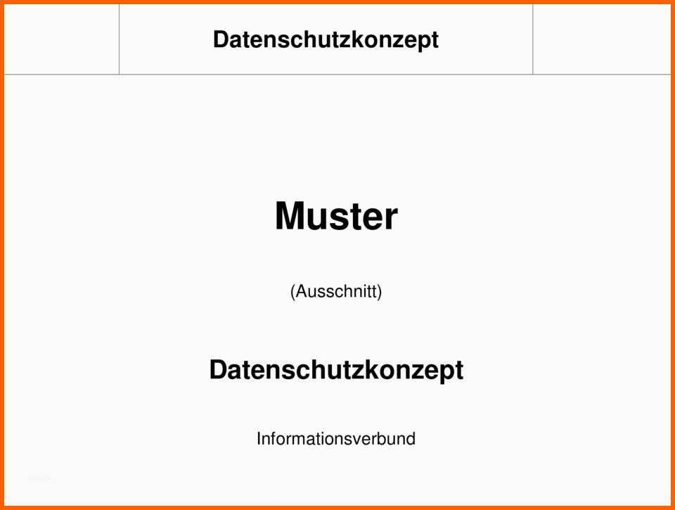 Außergewöhnlich Datenschutzkonzept Muster Ausschnitt