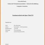 Außergewöhnlich Deckblatt Hausarbeit Vorlage Gut Word Vorlage Universität
