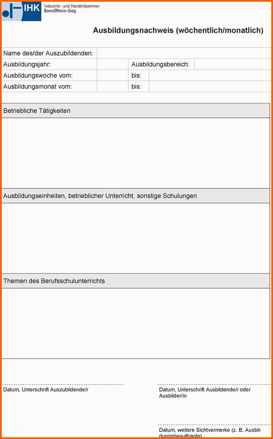Außergewöhnlich Der Ausbildungsnachweis Informationen Zur Ausbildung Von
