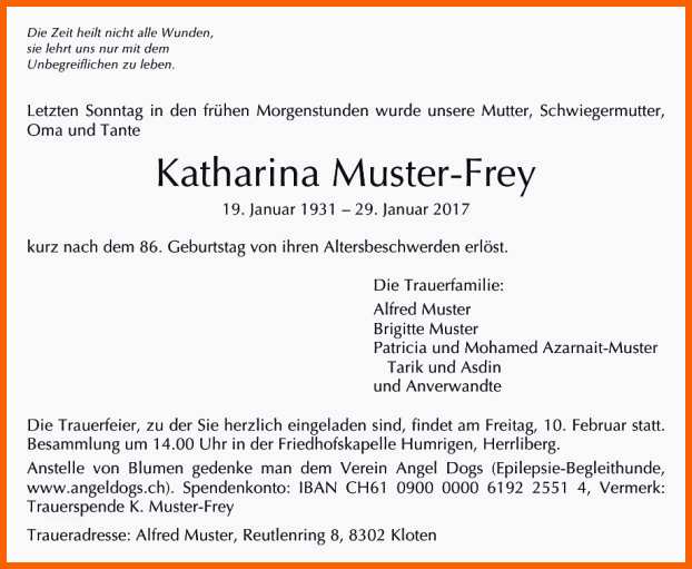 Außergewöhnlich Die Erstaunliche Muster Traueranzeigen