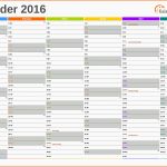 Außergewöhnlich Excel Kalender 2016 Kostenlos