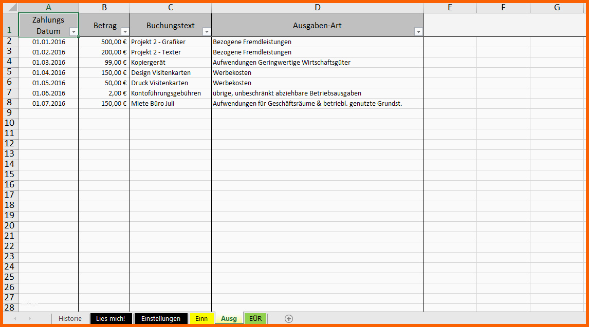 Außergewöhnlich Excel Vorlage formlose Gewinnermittlung Pierre Tunger