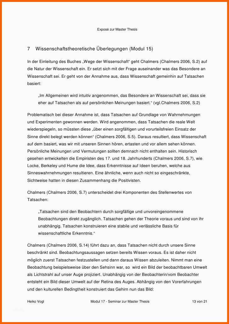 Außergewöhnlich Exposé Zur Master thesis