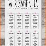 Außergewöhnlich Hochzeitstisch Sitzordnung
