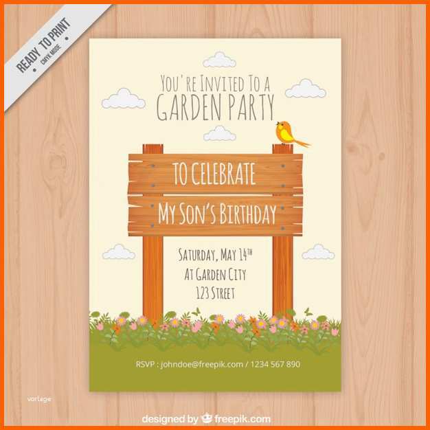 Außergewöhnlich Holz Schild Gartenparty Einladung