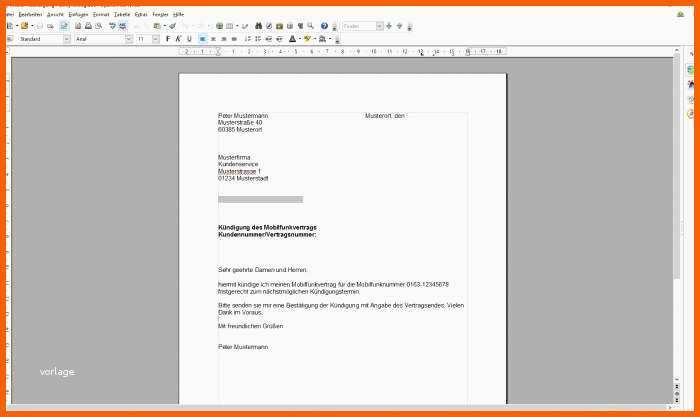 Außergewöhnlich Kündigung Strom Vorlage Word Kundigung Handyvertrag