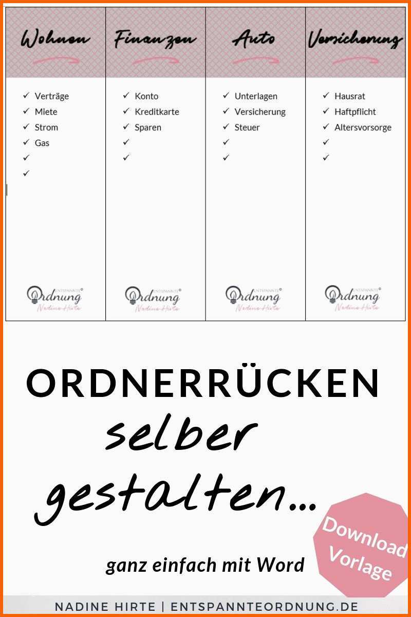 Außergewöhnlich ordnerrücken Zum Ausdrucken [kostenlose Vorlage